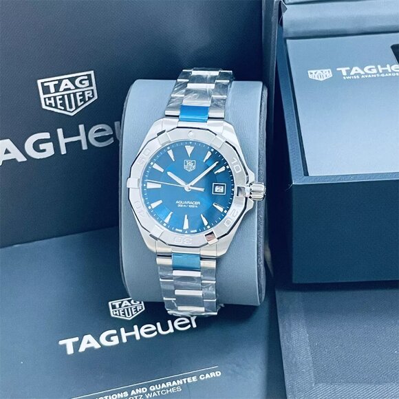 AUTH TAG HEUER AQUARACER 300M SWISS DIAL SILVER TONE MEN'S WATCH WAY1112.BA0928 - Picture 2 of 8
